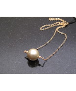 Gold Pistachio Green Shell Pearl Necklace - $30.00