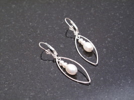 Silver Pearl Dangle Earrings - $28.00