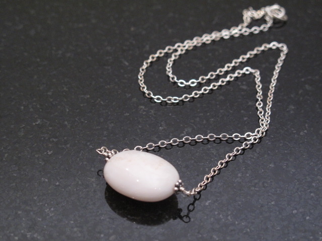 Primary image for Silver Pink Opal Necklace