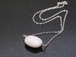 Silver Pink Opal Necklace - $35.00