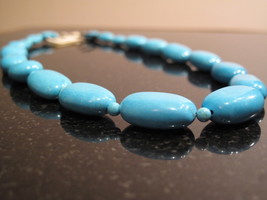 Large Bright Blue Chinese Turquoise Necklace - £35.92 GBP