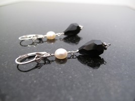 Silver Crystal and Pearl Earrings - $28.00