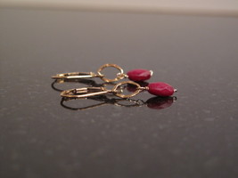 Gold Ruby circle earrings - £25.57 GBP