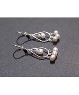 Silver Pearl Chandelier Earrings - $38.84 CAD