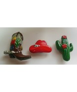 Vintage Plastic Enamel Western Cowboy Button Covers Boot, Hat Cactus - €15,61 EUR
