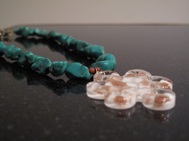 Turquoise Murano Glass Necklace - £36.19 GBP