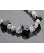 Silver Rutillated Quartz and Black Tourmaline Necklace - $50.00