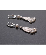 Silver Pearl Chandelier Earrings - $38.84 CAD