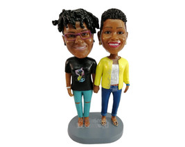 Custom Bobblehead Fashionable female couple wearing cool clothes - Wedding &amp; Cou - £120.55 GBP