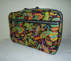 Bantam Luggage Suitcase Black Paisley Boho Vintage 1960s Carry On Bag - £57.99 GBP
