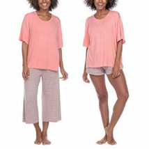 Honeydew ~ Women&#39;s Size XL ~ 3 Piece Pajama Set ~ Super Soft Jersey ~ LEI STRIPE - £18.64 GBP