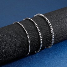 2/2.5/3mm Stainless Steel S/Gold Box Chain Bracelet Unisex Couple Chains Bracele - £8.43 GBP