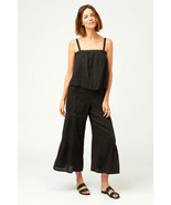 XCVI Cleon Flounce Wide Leg Jumpsuit Midnight Black Medium NEW - $102.57 CAD
