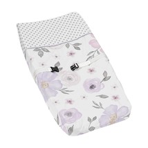 Sweet Jojo Designs Lavender Purple, Pink, Grey and White Changing Pad Cover for  - £51.90 GBP