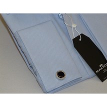 Men's Franco Gilberto Dress Shirt Cotton Blend French Cuffs Turkey 5482-418 Blue image 4