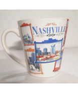 VTG Nashville Souvenir Mug MC Art Co  Cityscape pictures Red White Blue - £5.06 GBP