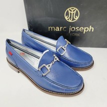 Marc Joseph Womens Park Ave Loafers Blue Print Nappa Size 5.5 M - $55.87