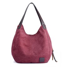 Vintage Canvas Handbag Women Large Capacity Shoulder Bag Casual Handle Bag New F - £21.87 GBP