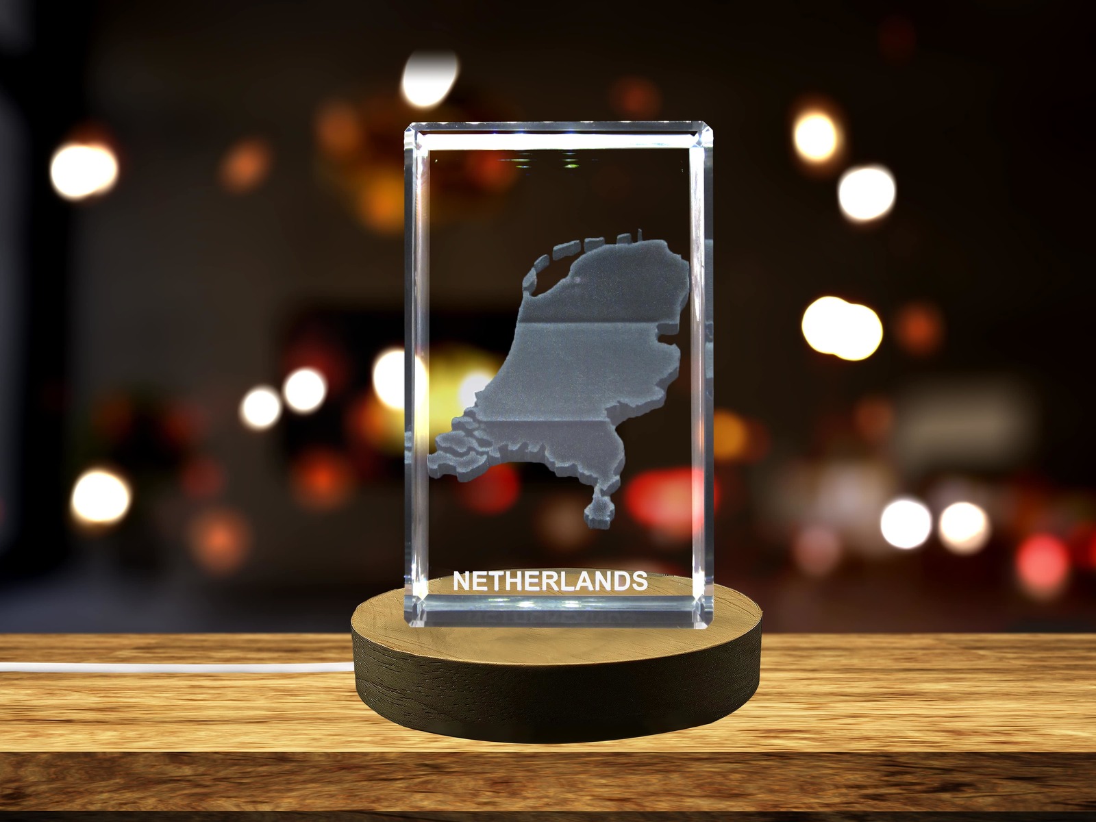 3LED Base included | Netherlands 3D Engraved Crystal 3D Engraved Crystal Keepsak
