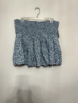 BP Women&#39;s Blue Floral Smocked Pleated Pull On Mini Skirt XL NWT - £18.66 GBP