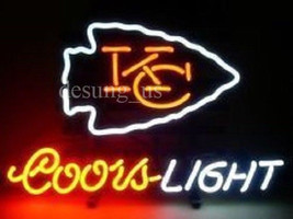 New Kansas City Chiefs Coors Light Beer Lamp Bar Logo Beer Neon Sign 24&quot;x20&quot; - £196.58 GBP