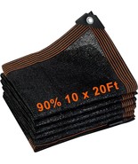90% Shade Cloth 10 Ft x 20 Ft Sun Shade Mesh Net Tarp with Grommets for ... - $101.88 CAD