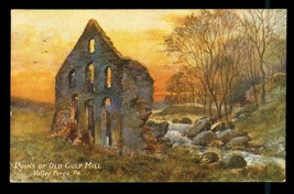 Vintage Oilette Postcard Ruins Old Gulf Mill Valley Forge PA 1908 Keene NH - $10.68