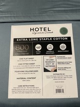 Hotel Signature Sateen 800 TC EX Long Staple Cotton King Sheet Set 6 piece Blue - £67.45 GBP