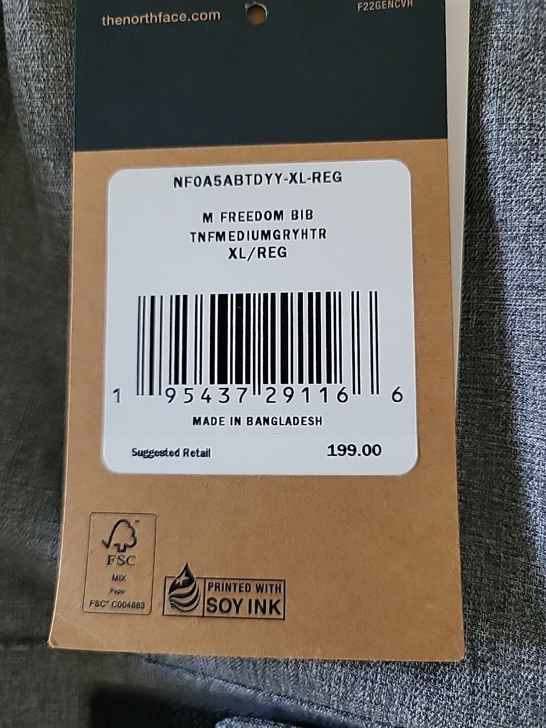 The North Face Freedom Bib Mens Snowboard Ski Pants TNF Gray Heather Size XL Item image 8