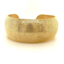 Vtg Vermeil Over Sterling Signed JCM Italy Studded Granule Cuff Bracelet... - £74.90 GBP