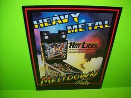 Heavy Metal Meltdown 1987 Original Pinball Flyer Retro Vintage Promo Art - £12.92 GBP