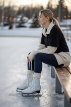 American White Figure Ice Skates Women’s Size 7 EU 38 Lace-Up Recreational - $50.01