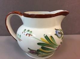 Blue Ridge China Brown trimmed Floral cream pitcher Hand Painted - £66.21 GBP