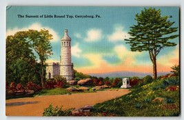 The Summit Of Little Round Top Gettysburg Pennsylvania Linen Postcard Unposted - £6.32 GBP