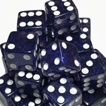 Marion 100 Glitter Blue Dice with White Spots - 16mm - £43.47 GBP