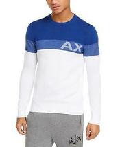 AX Armani Exchange Mens Regular-Fit Stripe Logo Sweater, XL/Blue/White - £63.86 GBP