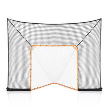 VEVOR Hockey and Lacrosse Goal Backstop, 12x9 ft Net with Extended Coverage - $51.99