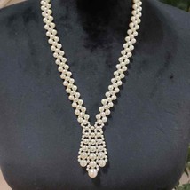 Women's Elegant Fashion Layered Chunky Faux Pearl Collar Necklace with Lobster - $28.00