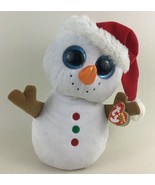 Ty Beanie Boos Scoop Snowman 10&quot; Plush Stuffed Toy 2016 Christmas Holida... - $19.75