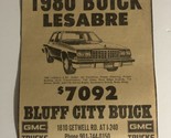 1980 Buick LeSabre Small vintage Print Ad Advertisement pa7 - £5.53 GBP