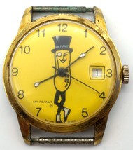 Vintage Mr. Peanut Wind up Watch with Date Not Working for Parts or repair - £21.10 GBP