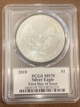 2018- American Silver Eagle- PCGS- MS70- FDOI-John Mercanti - £119.90 GBP