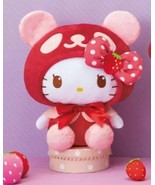 Japan Panda Hello Kitty Strawberry Big Plush ver.1 - 35cm Valentine&#39;s Day - $81.23 CAD