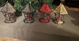 4 Vintage Bradford Candlelight Lantern Flame  Christmas Ornaments Plastic  - $24.99