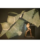 Victoria's Secret 32B BOMBSHELL BRA SET+S BRALETTE Olive GREEN LACE beige Tan - $98.99