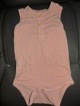 Kate Quinn Peach Eyelet Henley Bodysuit Size 6/12 Months - £16.14 GBP