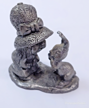 Michael Ricker Pewter Girl w/Bunny Rabbit Figurine Handcrafted Collectib... - £11.76 GBP