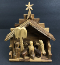 Nativity Scene Handmade Olive Wood Bethlehem Holy Land Israel Christmas Gift  - £30.99 GBP