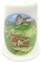Thimble Main Village In Ortisei Val Gardena Italy Porcelain Vintage Mountains - £9.33 GBP