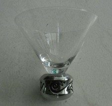 Lenox Crystal - Spyro Pattern - Handblown Crystal Martini Glass with Metal Base- - £36.19 GBP